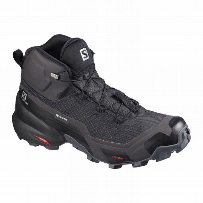 Botas Montaña Salomon CROSS HIKE MID GORE-TEX Mujer Negros | MX-487ZTYO