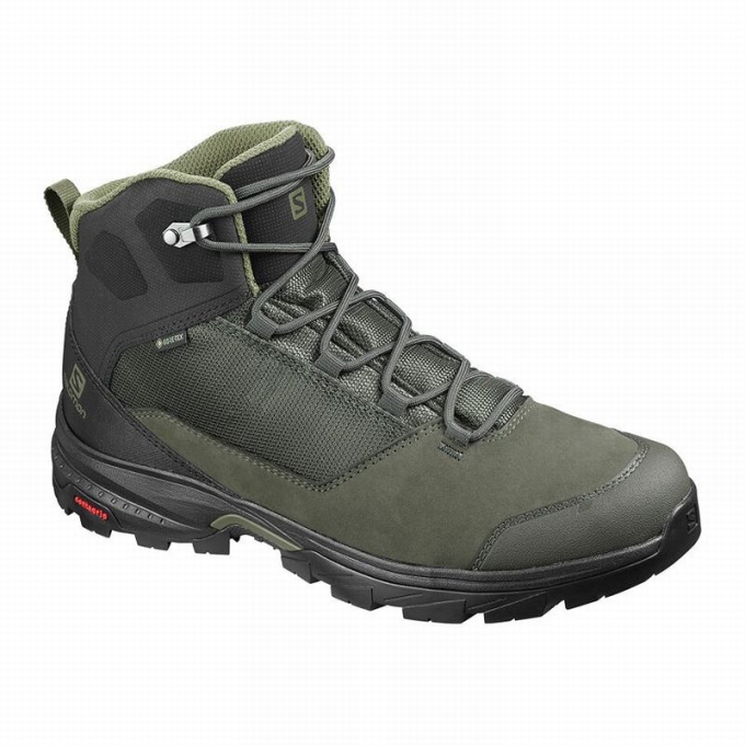 Botas Montaña Salomon OUTWARD GORE-TEX Hombre Verde Oliva Negros | MX-402CZTF