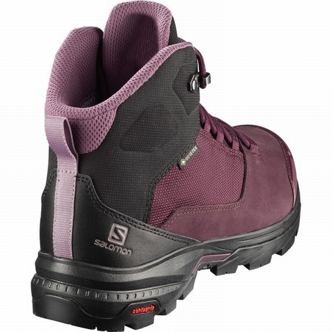 Botas Montaña Salomon OUTWARD GORE-TEX Mujer Vino Negros | MX-215GAZF