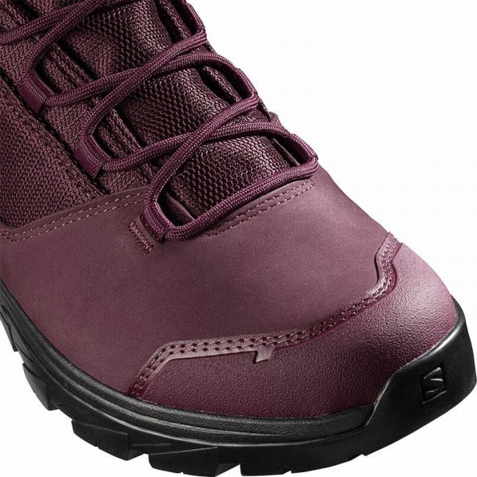 Botas Montaña Salomon OUTWARD GORE-TEX Mujer Vino Negros | MX-215GAZF