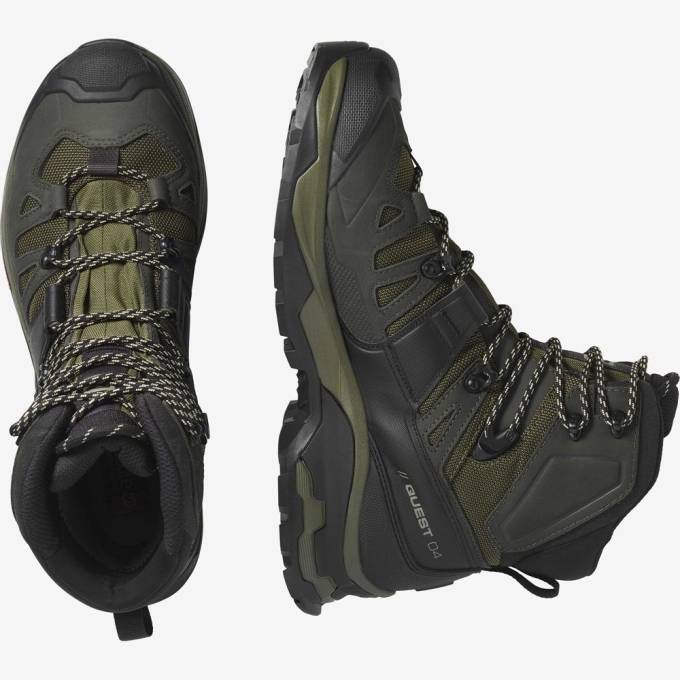 Botas Montaña Salomon QUEST 4 GORE-TEX Hombre Verde Oliva | MX-370NLIM