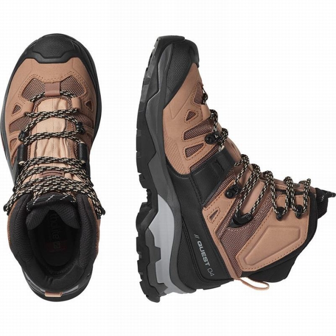 Botas Montaña Salomon QUEST 4 GORE-TEX Mujer Marrom Negros | MX-943MPKN