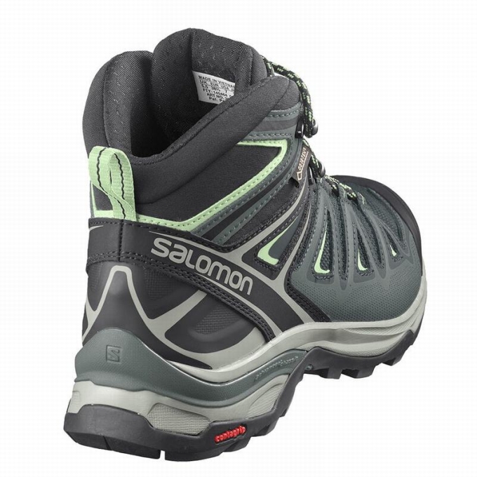 Botas Montaña Salomon X ULTRA 3 MID GORE-TEX Mujer Verdes | MX-594AWOY