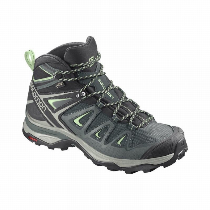 Botas Montaña Salomon X ULTRA 3 MID GORE-TEX Mujer Verdes | MX-594AWOY