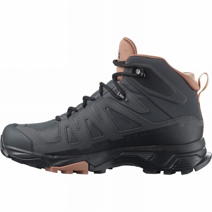 Botas Montaña Salomon X ULTRA 4 MID GORE-TEX Mujer Grises Oscuro Creme | MX-357HCVW