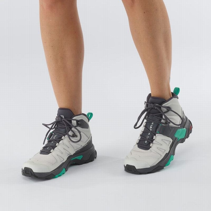 Botas Montaña Salomon X ULTRA 4 MID GORE-TEX Mujer Grises Verde Menta | MX-475NQIE