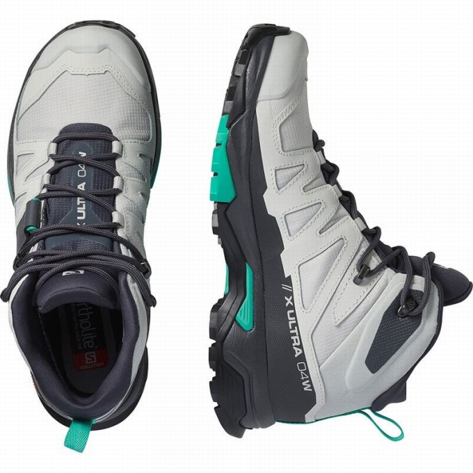 Botas Montaña Salomon X ULTRA 4 MID GORE-TEX Mujer Grises Verde Menta | MX-475NQIE