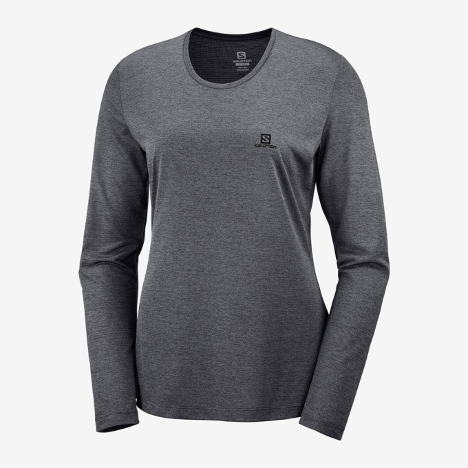 Camiseta Salomon AGILE Long Sleeve Mujer Negros | MX-749NFHP