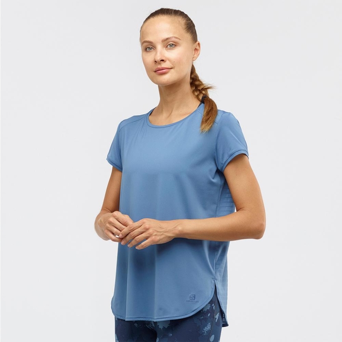 Camiseta Salomon COMET BREEZE W Mujer Azules | MX-492RQHM