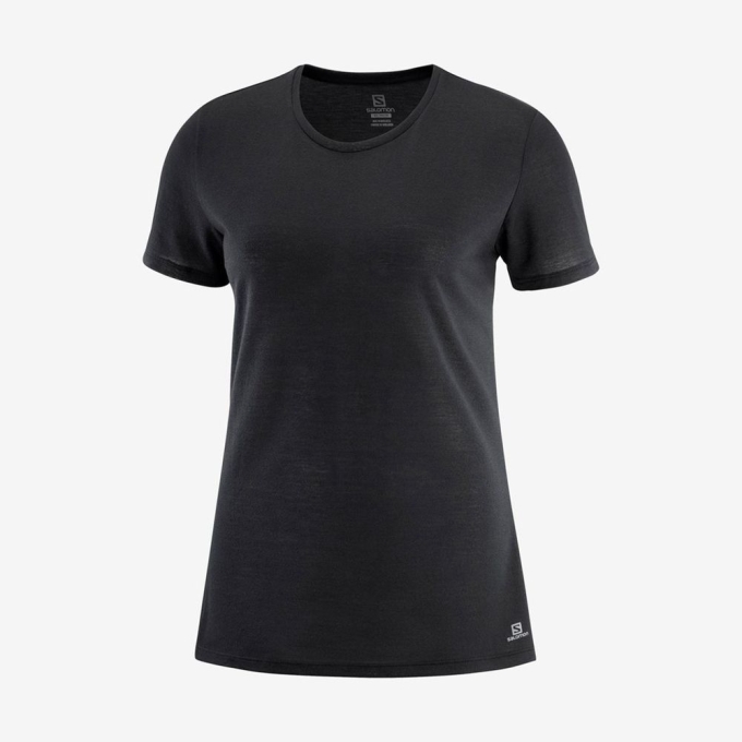 Camiseta Salomon COMET SLEEVE Mujer Negros | MX-561TQKN