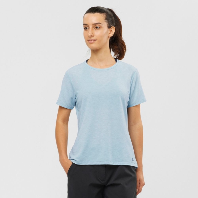 Camiseta Salomon ESSENTIAL TENCEL Mujer Azules | MX-159YZXS