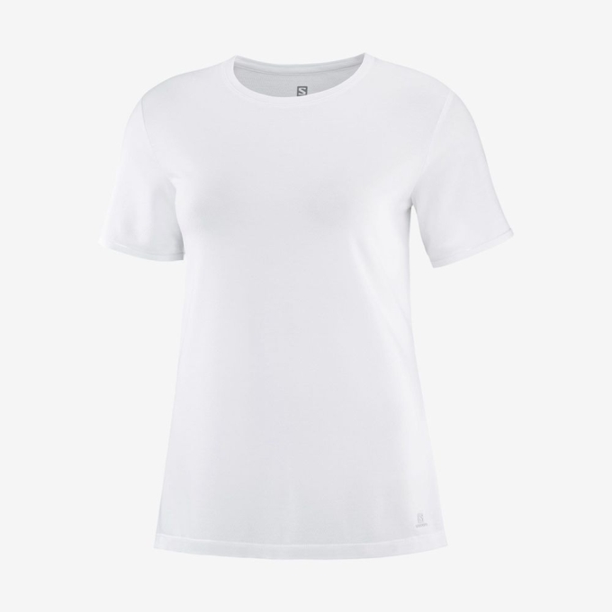 Camiseta Salomon ESSENTIAL TENCEL Mujer Blancos | MX-416UACR