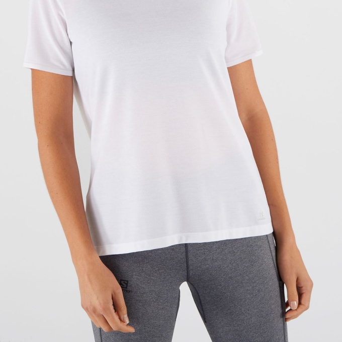 Camiseta Salomon ESSENTIAL TENCEL Mujer Blancos | MX-416UACR