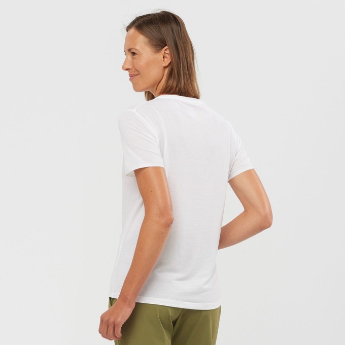 Camiseta Salomon ESSENTIAL TENCEL Mujer Blancos | MX-416UACR