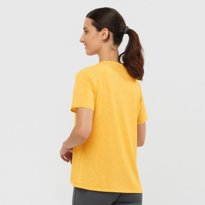 Camiseta Salomon ESSENTIAL TENCEL Mujer Amarillos | MX-543CHMO