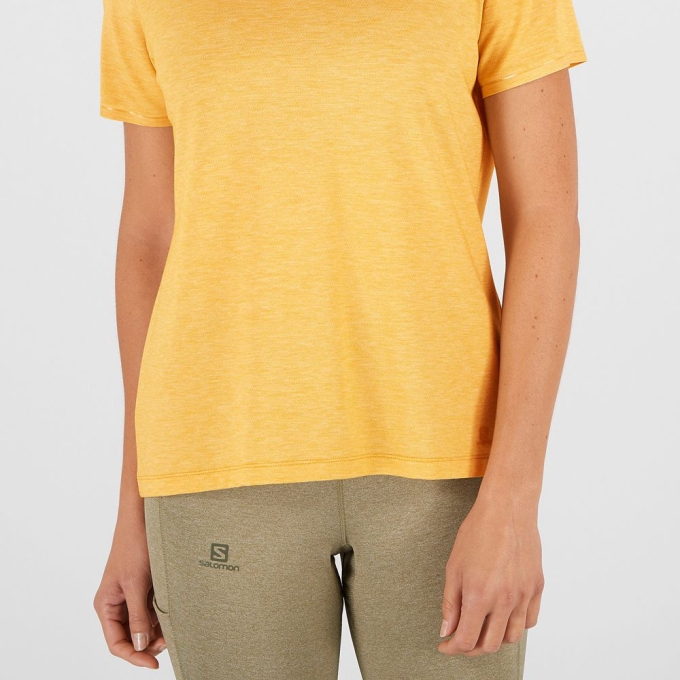 Camiseta Salomon ESSENTIAL TENCEL Mujer Amarillos | MX-543CHMO