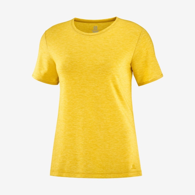 Camiseta Salomon ESSENTIAL TENCEL Mujer Amarillos | MX-543CHMO