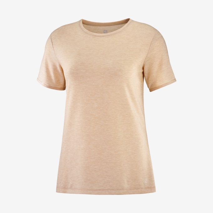 Camiseta Salomon ESSENTIAL TENCEL Mujer Beige | MX-813RTXZ