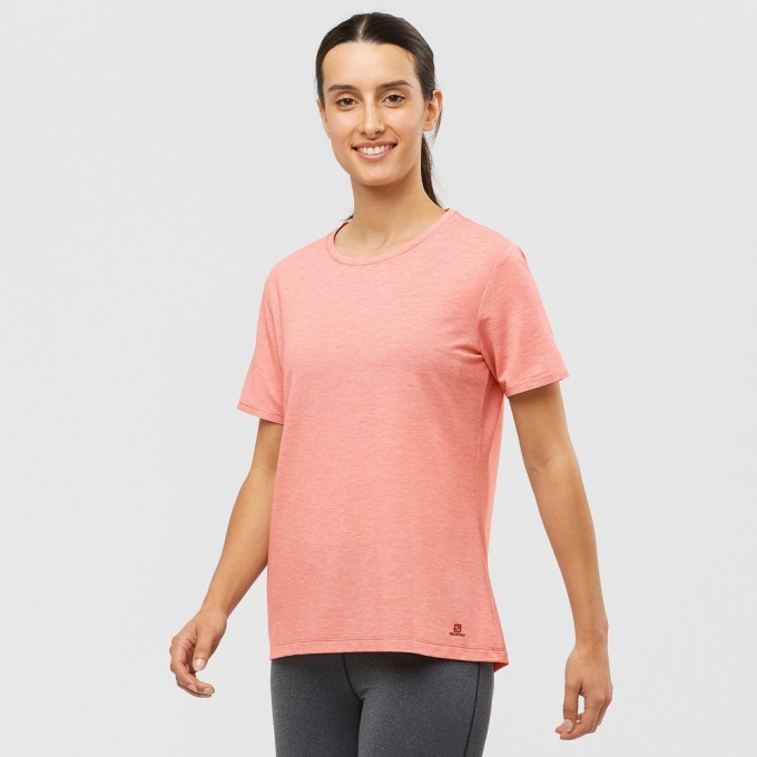 Camiseta Salomon ESSENTIAL TENCEL Mujer Coral | MX-831NLFM