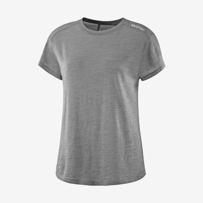 Camiseta Salomon OUTLIFE MERINO SS W Corta Sleeve Mujer Grises | MX-581NXWD