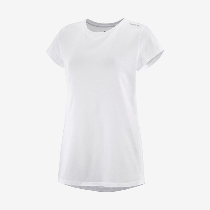 Camiseta Salomon OUTLIFE SCOOP HEM W Corta Sleeve Mujer Blancos | MX-843ZKFL