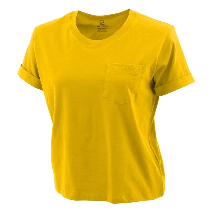 Camiseta Salomon POCKET SS W Mujer Amarillos | MX-102OXYU