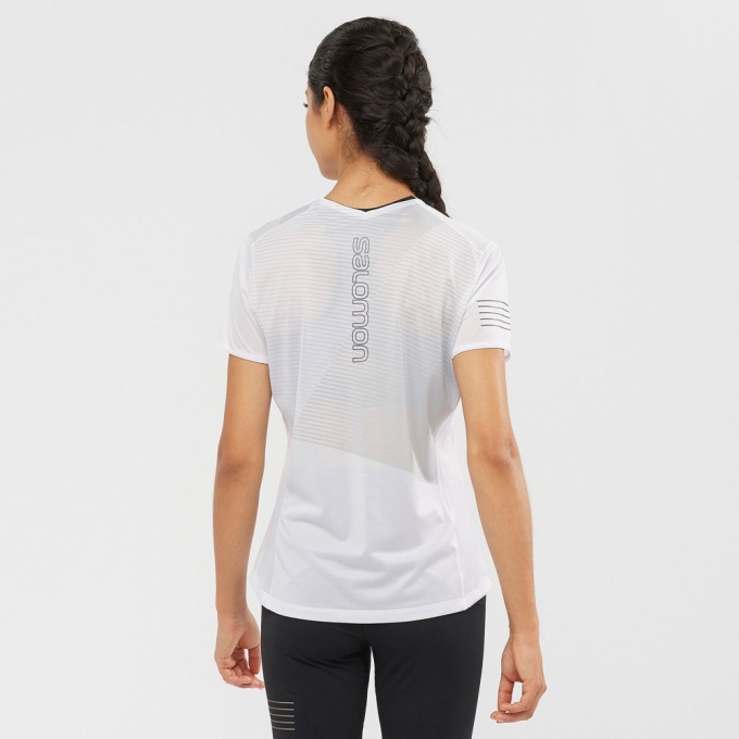 Camiseta Salomon SENSE Corta Sleeve Mujer Blancos | MX-365ERJH