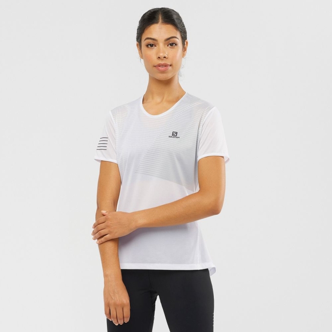 Camiseta Salomon SENSE Corta Sleeve Mujer Blancos | MX-365ERJH