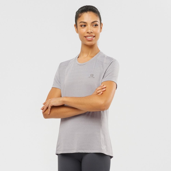 Camiseta Salomon XA W Corta Sleeve Mujer Grises | MX-971QGAV