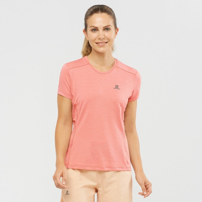 Camiseta Salomon XA W Corta Sleeve Mujer Coral | MX-986YTPJ