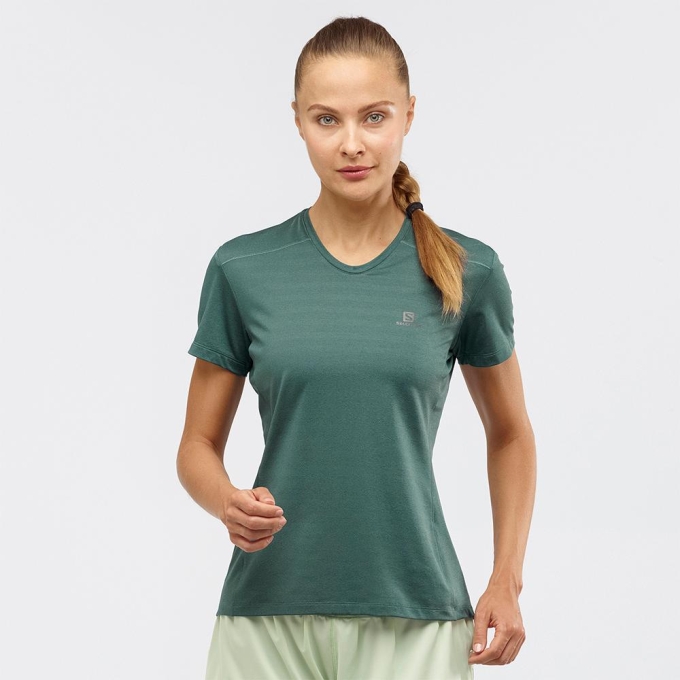 Camiseta Salomon XA W Mujer Verdes | MX-518NETB