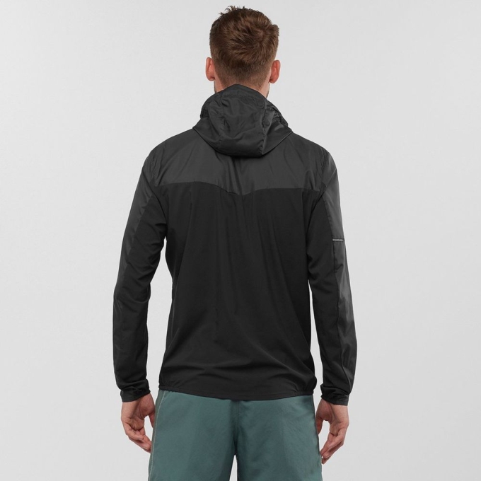 Capas Intermedias Salomon AGILE FZ HOODIE Hombre Negros | MX-283TGVW