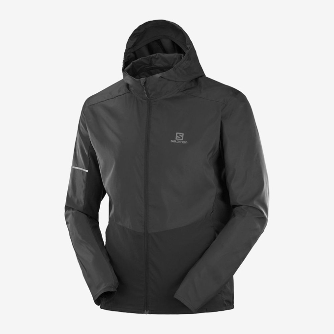 Capas Intermedias Salomon AGILE FZ HOODIE Hombre Negros | MX-283TGVW