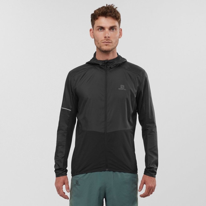 Capas Intermedias Salomon AGILE FZ HOODIE Hombre Negros | MX-283TGVW