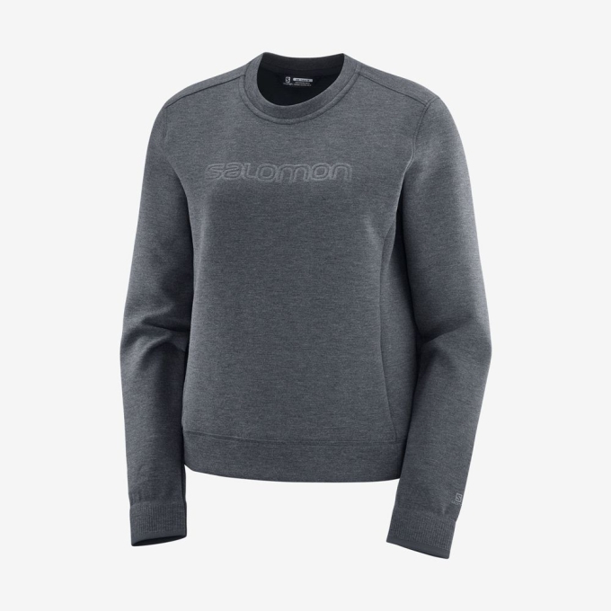 Capas Intermedias Salomon COMET CREW NECK PULL W Mujer Grises Oscuro | MX-136NHFK