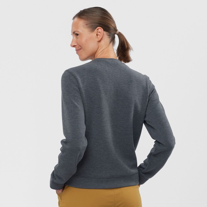 Capas Intermedias Salomon COMET CREW NECK PULL W Mujer Grises Oscuro | MX-136NHFK