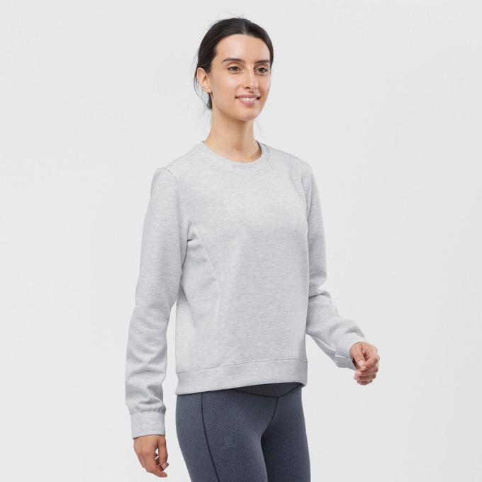 Capas Intermedias Salomon COMET CREW NECK PULL W Mujer Grises | MX-793HNQU