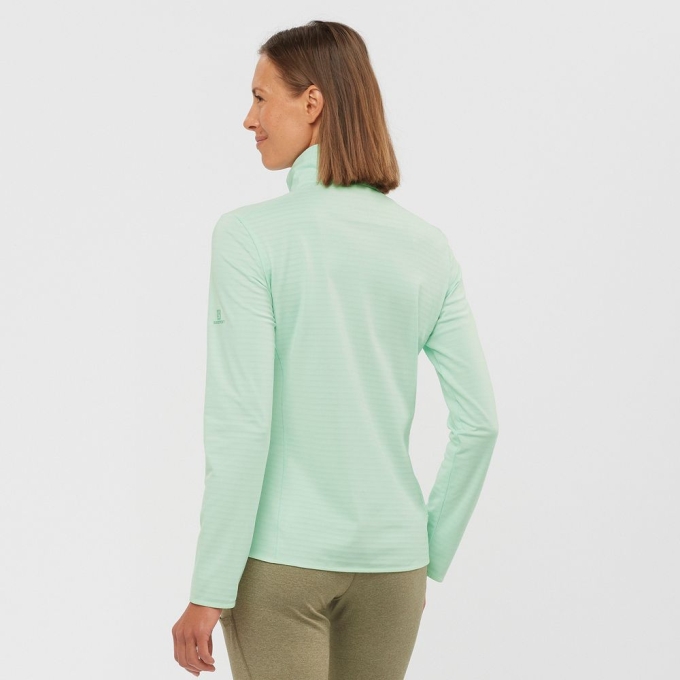 Capas Intermedias Salomon ESSENTIAL LIGHTWARM Full Zip Capa Intermedia Jacket Mujer Azules | MX-807LSNJ