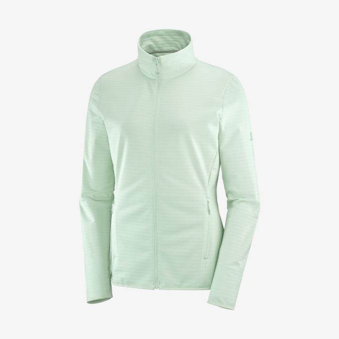 Capas Intermedias Salomon ESSENTIAL LIGHTWARM Full Zip Capa Intermedia Jacket Mujer Azules | MX-807LSNJ