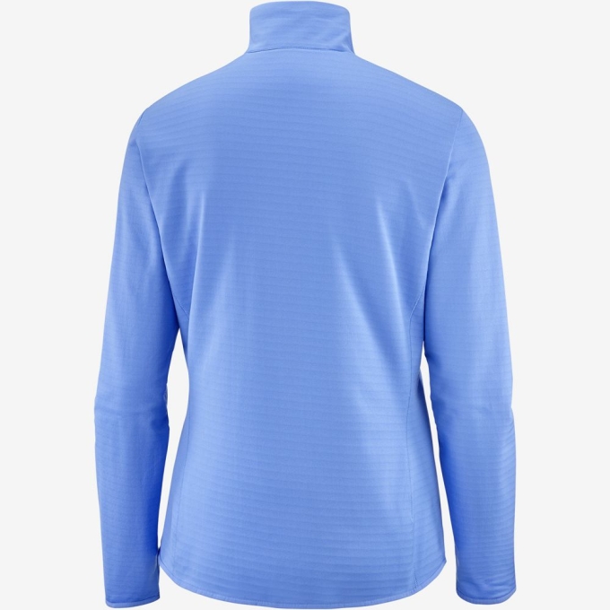 Capas Intermedias Salomon ESSENTIAL LIGHTWARM Full Zip Capa Intermedia Jacket Mujer Azules | MX-971YMGN