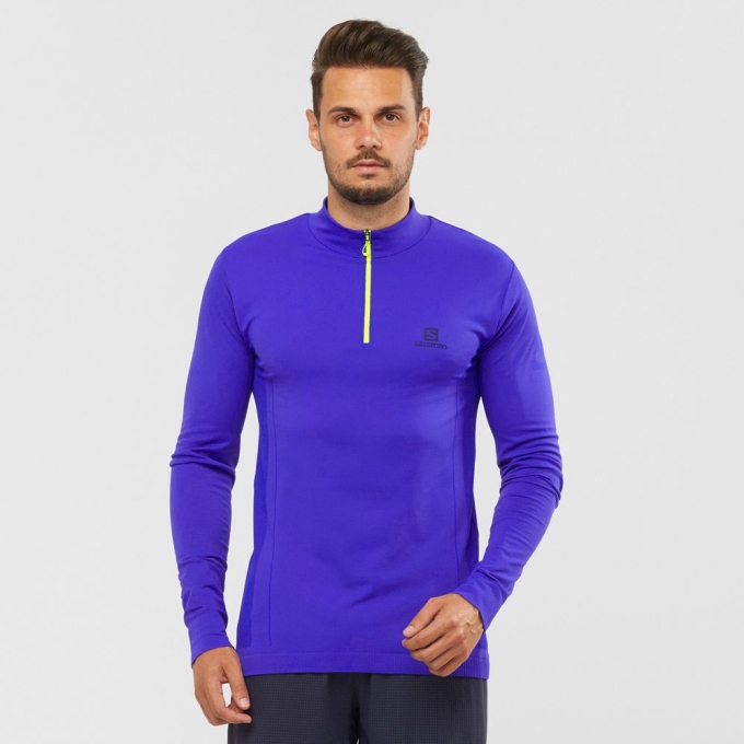 Capas Intermedias Salomon ESSENTIAL SEAMLESS Cross-Country Skiing Hombre Azules | MX-910SOWU