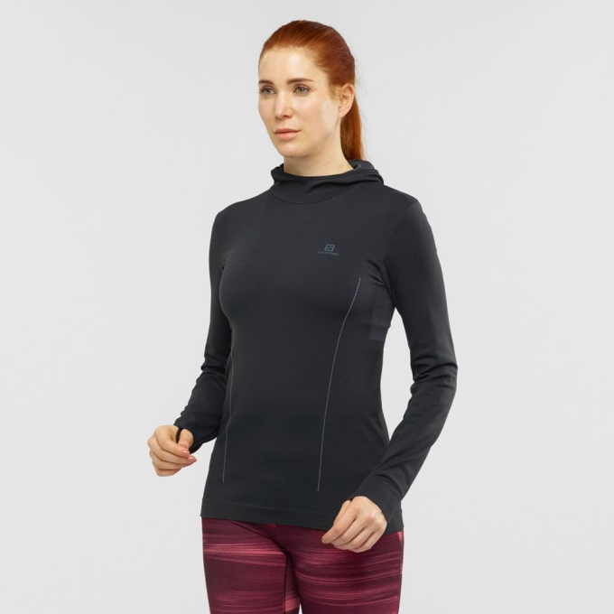 Capas Intermedias Salomon ESSENTIAL SEAMLESS Mujer Negros | MX-976QFIA