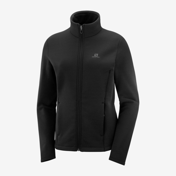 Capas Intermedias Salomon RADIANT FULL ZIP W Full Zip Capa Intermedia Jacket Mujer Negros | MX-925XJME