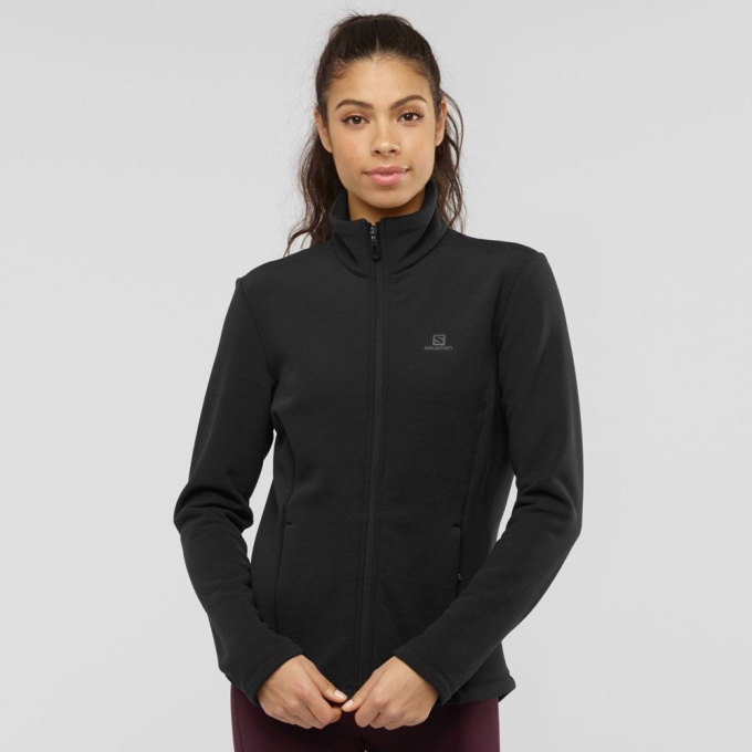 Capas Intermedias Salomon RADIANT FULL ZIP W Full Zip Capa Intermedia Jacket Mujer Negros | MX-925XJME