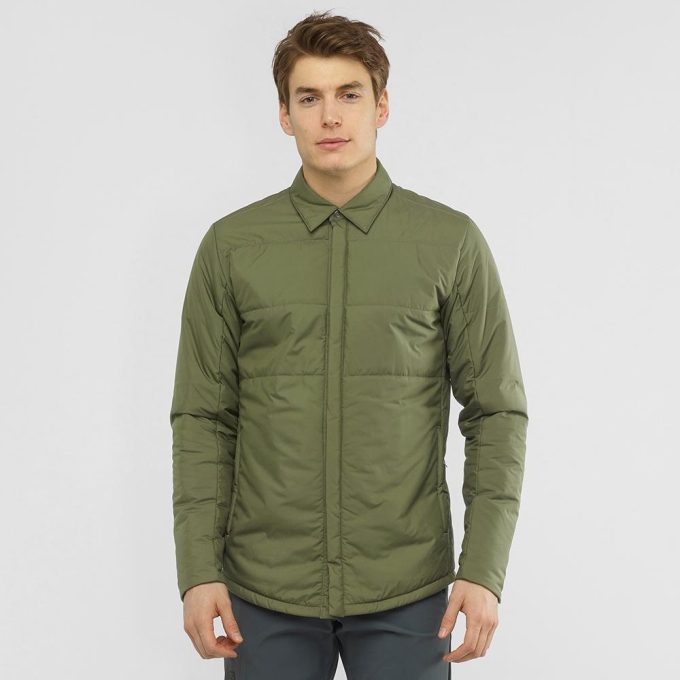 Capas Intermedias Salomon SNOWSHELTER INSULATED SHIRT M Hombre Verde Oliva | MX-431UNBZ