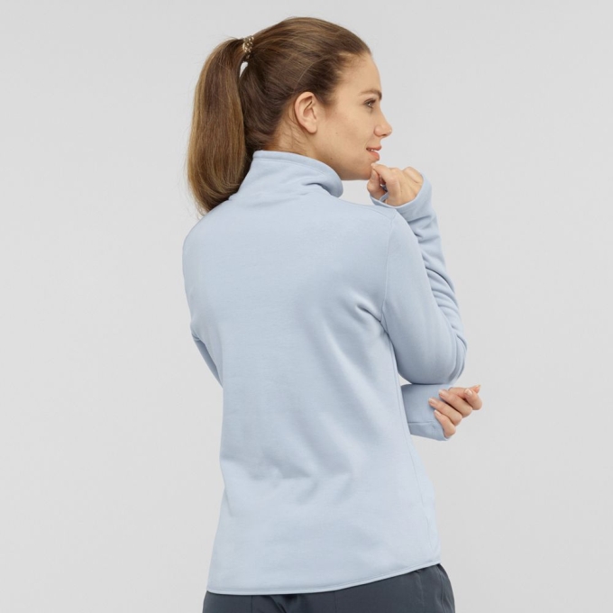 Capas Intermedias Salomon WARM AMBITION HALF ZIP W Jacket Mujer Azules | MX-510VTAP