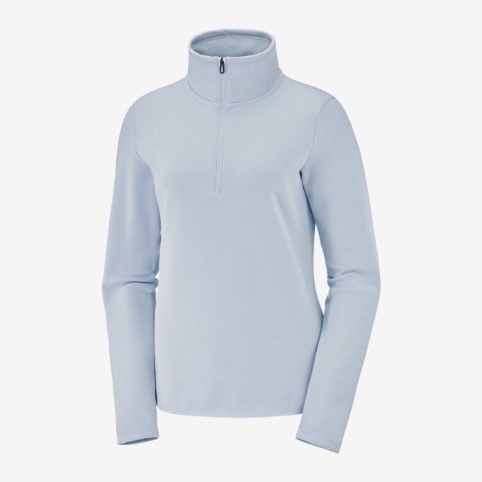 Capas Intermedias Salomon WARM AMBITION HALF ZIP W Jacket Mujer Azules | MX-510VTAP