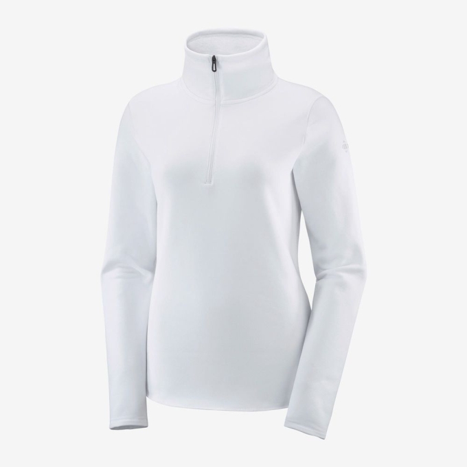 Capas Intermedias Salomon WARM AMBITION HALF ZIP W Half Zip Jacket Mujer Blancos | MX-915DKRS