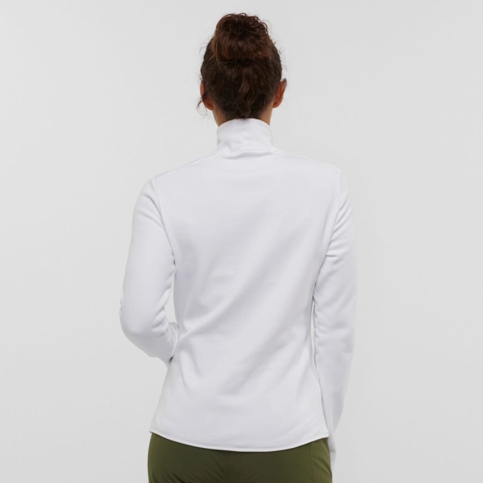 Capas Intermedias Salomon WARM AMBITION HALF ZIP W Half Zip Jacket Mujer Blancos | MX-915DKRS