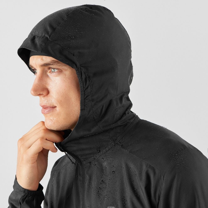 Chaquetas Salomon AGILE WIND Hombre Negros | MX-374TIMN